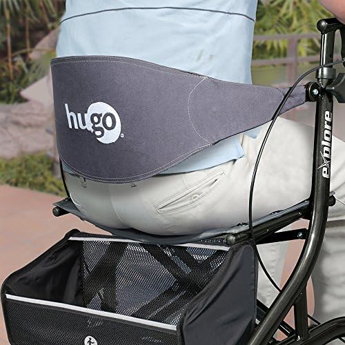 Hugo Mobility Explore Side-Fold Rollator Walker with Seat, Backrest and Folding Basket