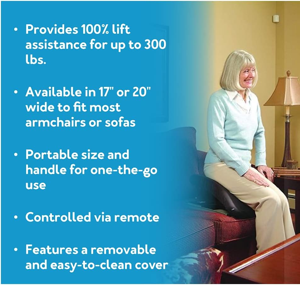 Carex Premium Power 20 inch Chair Lift for Stand Assist - Chair Lift Assist Devices for Easy Lift Assist - Fully Electric Power Seat for 100% Sit to Stand Lift Supports up to 300 lbs