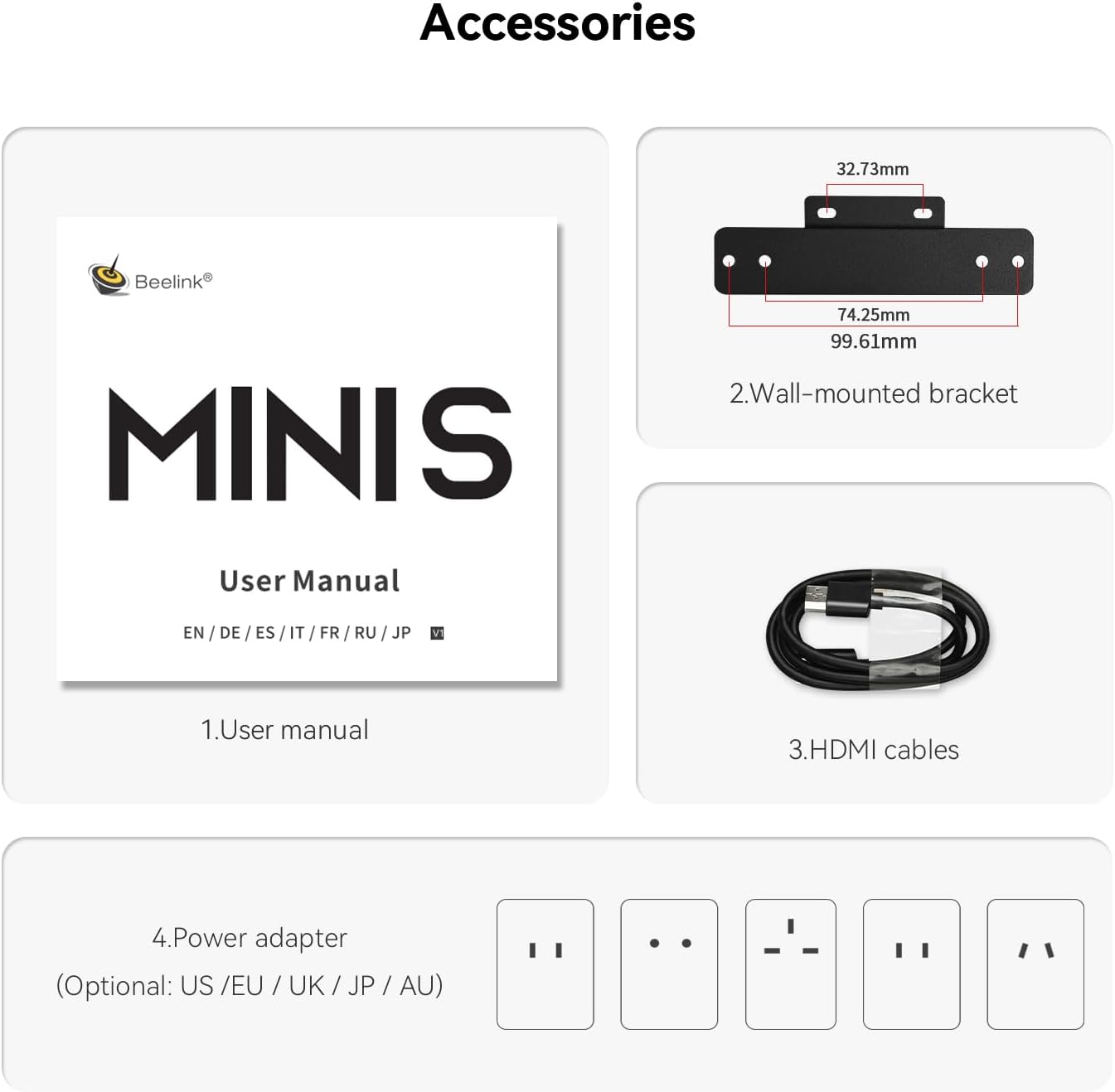 Beelink Mini PC, MINI S12 Intel Lake N95 4C/4T, 8GB DDR4 RAM 256GB SSD