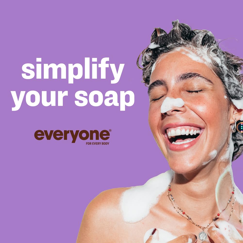 Everyone 3-in-1 Soap Body Wash Bubble Bath Shampoo Coconut Lemon 32oz 2pk | Natural essential oil formula | body wash | shampoo | bubble bath in one | coconut lemon scent | bulk value 2-pack