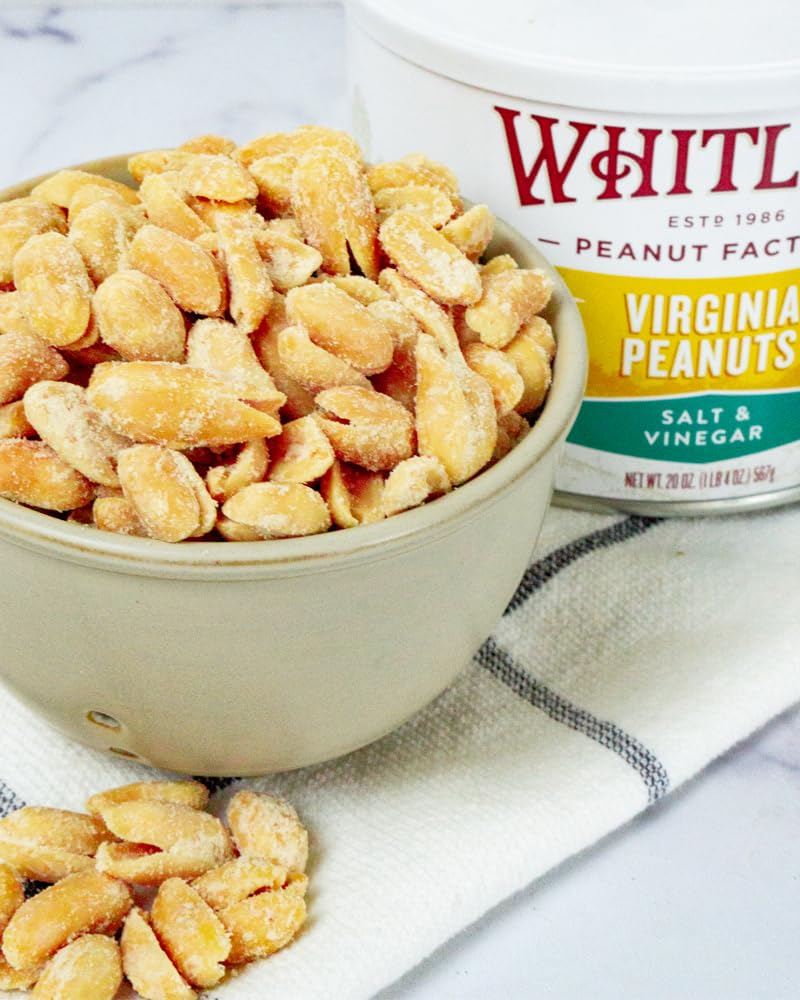 Whitley’s Salted Virginia Peanuts, Super Extra Large, Home Cooked 40 oz | Small Batch Roasted, Hand Seasoned, Vacuum-Sealed Tin, Coconut & Peanut Oil, Gluten Free, Cholesterol Free, 2.5 Pounds