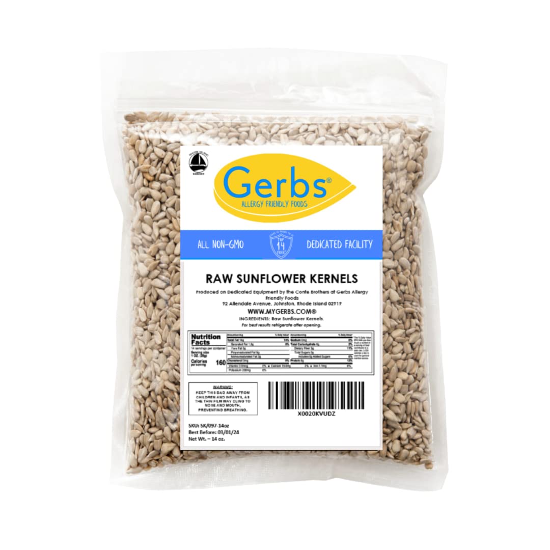 Lightly Sea Salted Sunflower Seed in Shell by Gerbs - 2 LBS - Top 11 Food Allergen Free & Non GMO - Premium Dry Roasted Seeds – COG USA | Small Batch, No Artificial Additives, Resealable Bag | Crack-and-Eat Crunchy Snack | Top 14 Allergen-Free
