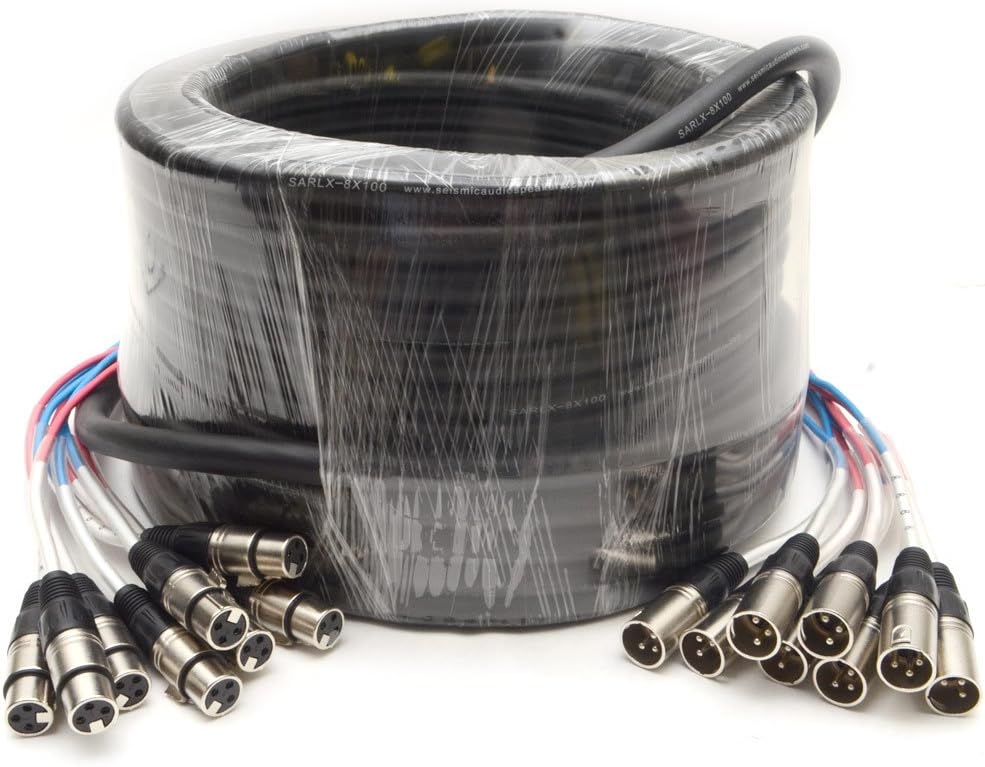Seismic Audio SARLX-8x100 100-Feet 8-Channel XLR Snake Cable for Live, Recording, Studios, Gigs