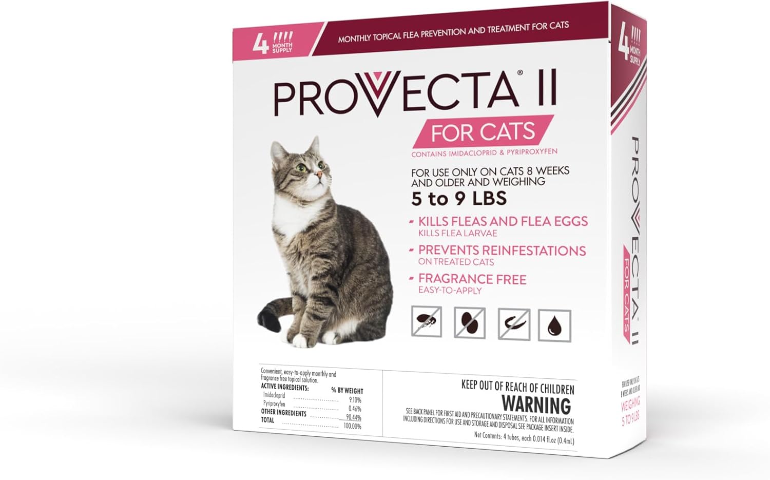PROVECTA® II for Small Cats (5-9lbs) Flea Topical Treatment, 4-Month Supply