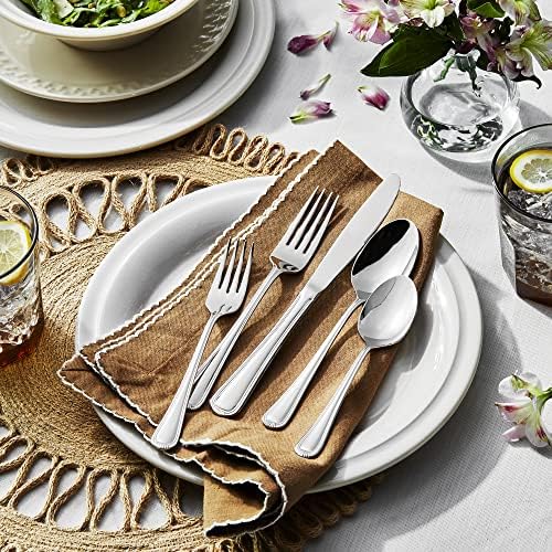 Henckels Alcea 65-Pc Flatware Set, 18/10 Stainless Steel | Durable 18/10 Stainless Steel for Family Meals & Entertaining. Dishwasher Safe, Comfortable Balanced Feel.
