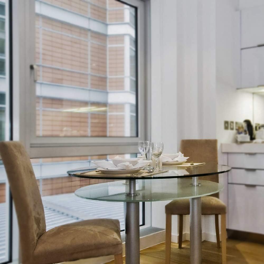 Round Clear Tempered Glass Table Top 60 Inch with 1/4 Inch Thick Flat Polished Edge w/ 2" Hole
