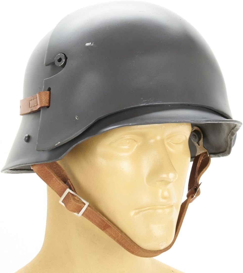 German WWI M16 Stahlhelm Steel Combat Helmet with Stirnpanzer Steel Sniper Brow Plate