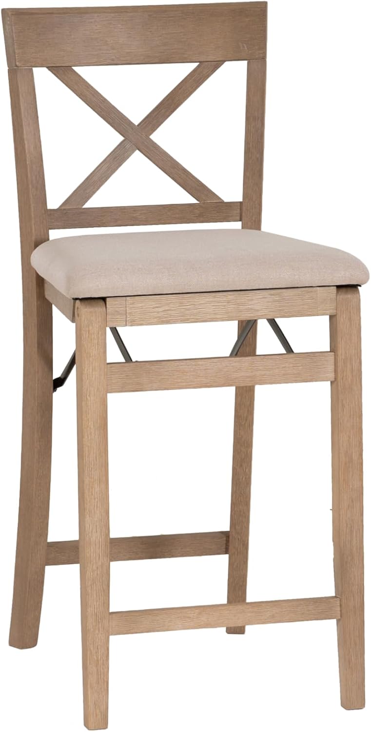 Linon Triena X Back Folding Counter Stool, Brown