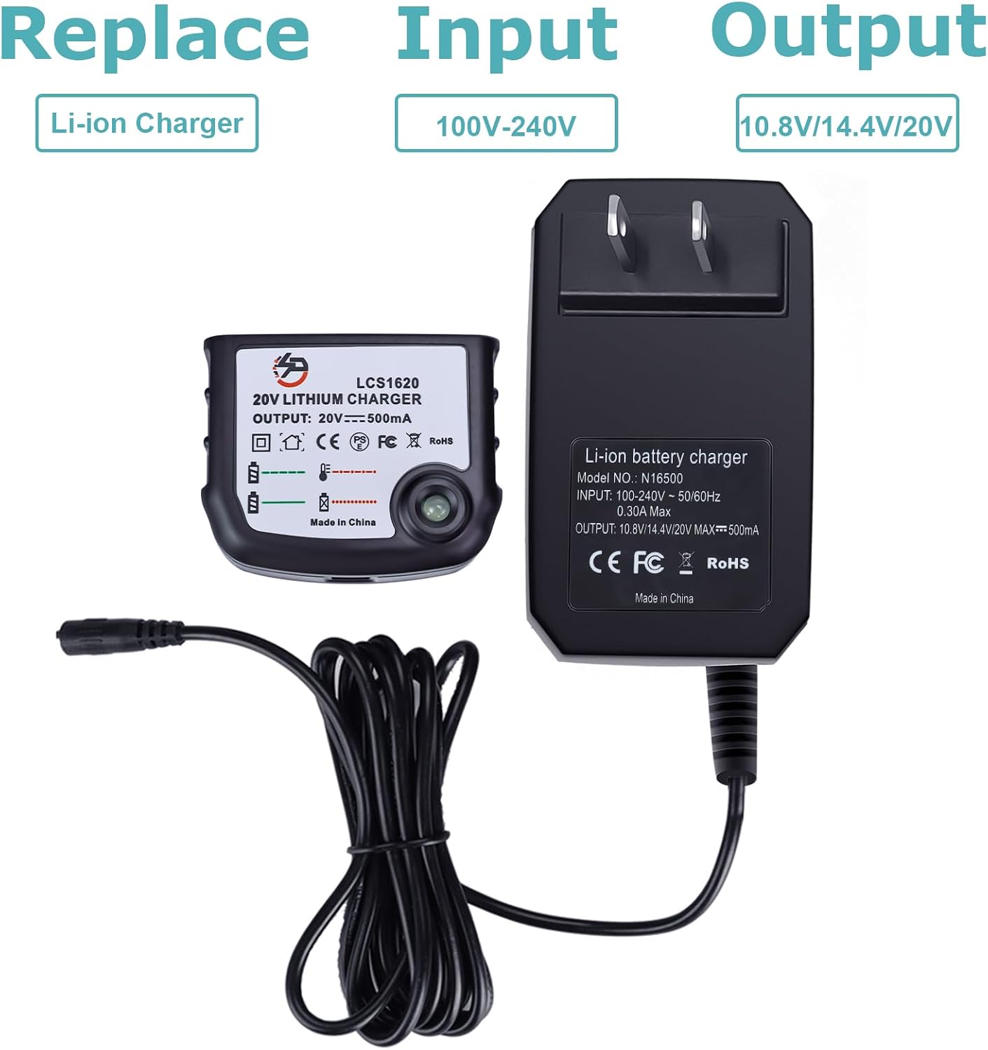 20 Volt LithiumIon Battery Charger LCS1620 for Black & Decker for Porter Cable for STANLEYBattery 12V 14.4V 18V 20 Volt Batteries LBXR20 LCS1620B
