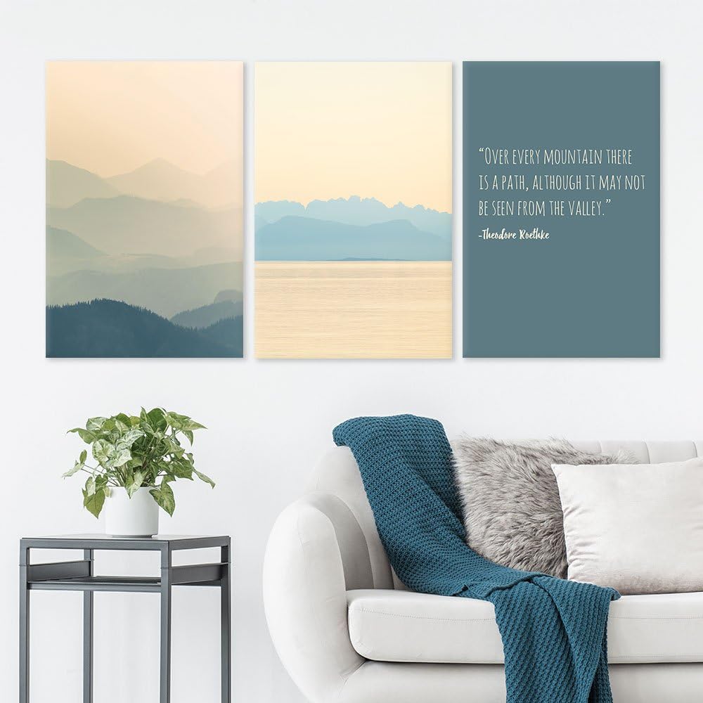 wall26 Canvas Prints Wall Art - Ocean Themed 3 Panel Wall Art with Wave,Anchor and Rudder - 16"x24" x 3 Panels
