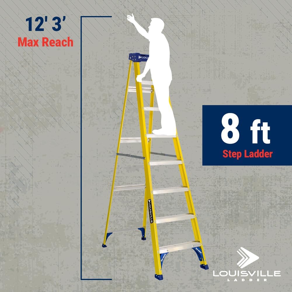 Louisville Ladder 5-Foot Fiberglass Step Ladder, 250-Pound Load Capacity, Type I, FS2005