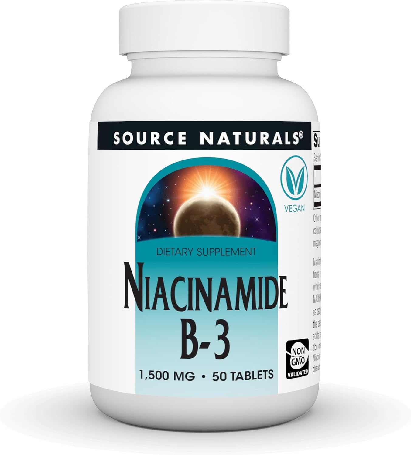 Source Naturals Niacinamide B-3, Vegan Vitamin B-3, 1500 mg - 50 Tablets