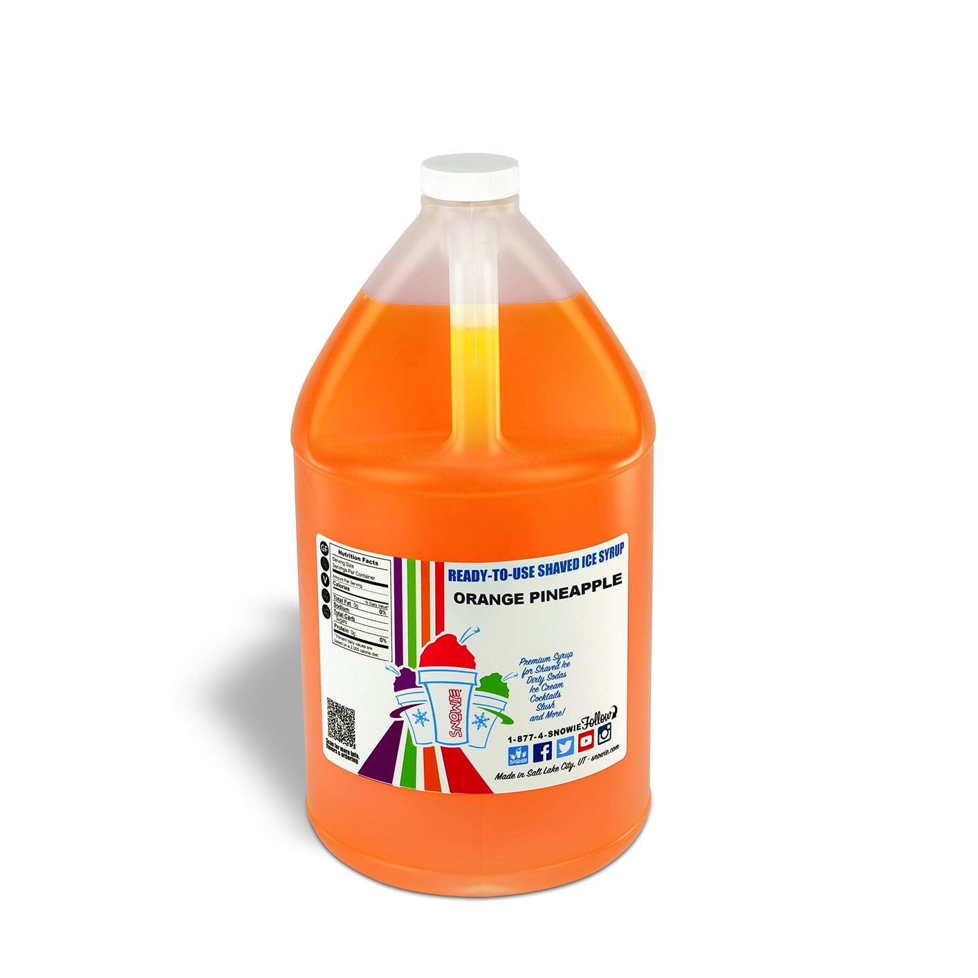 SNOWIE Ready to Use Shaved Ice Snow Cone Syrup - Gallon (Cotton Candy Pink)
