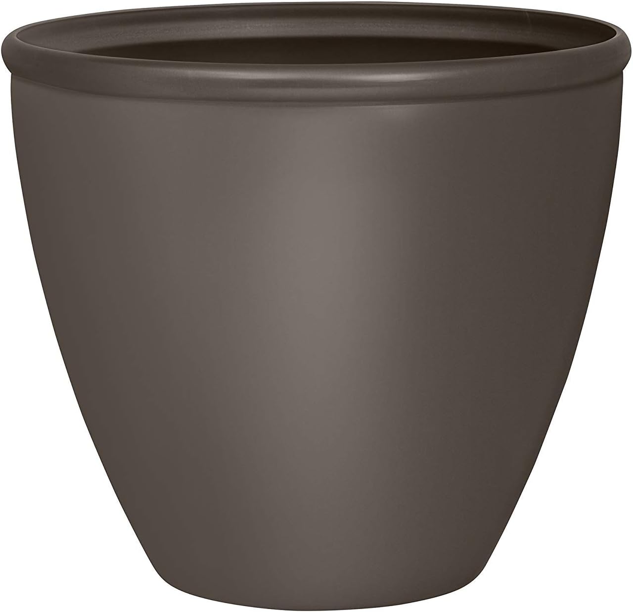 Suncast Wicker Planter w/ Drillable Drain Holes, Decorative Indoor/Outdoor Pot, 18in, Java