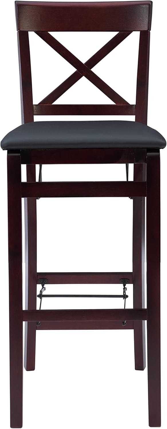 Linon Triena X Back Folding Counter Stool, Brown