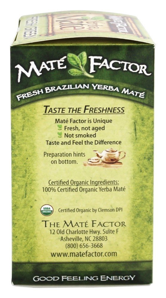 The Mate Factor Fresh Green Organic Yerba Mate Tea - 24 Tea Bags