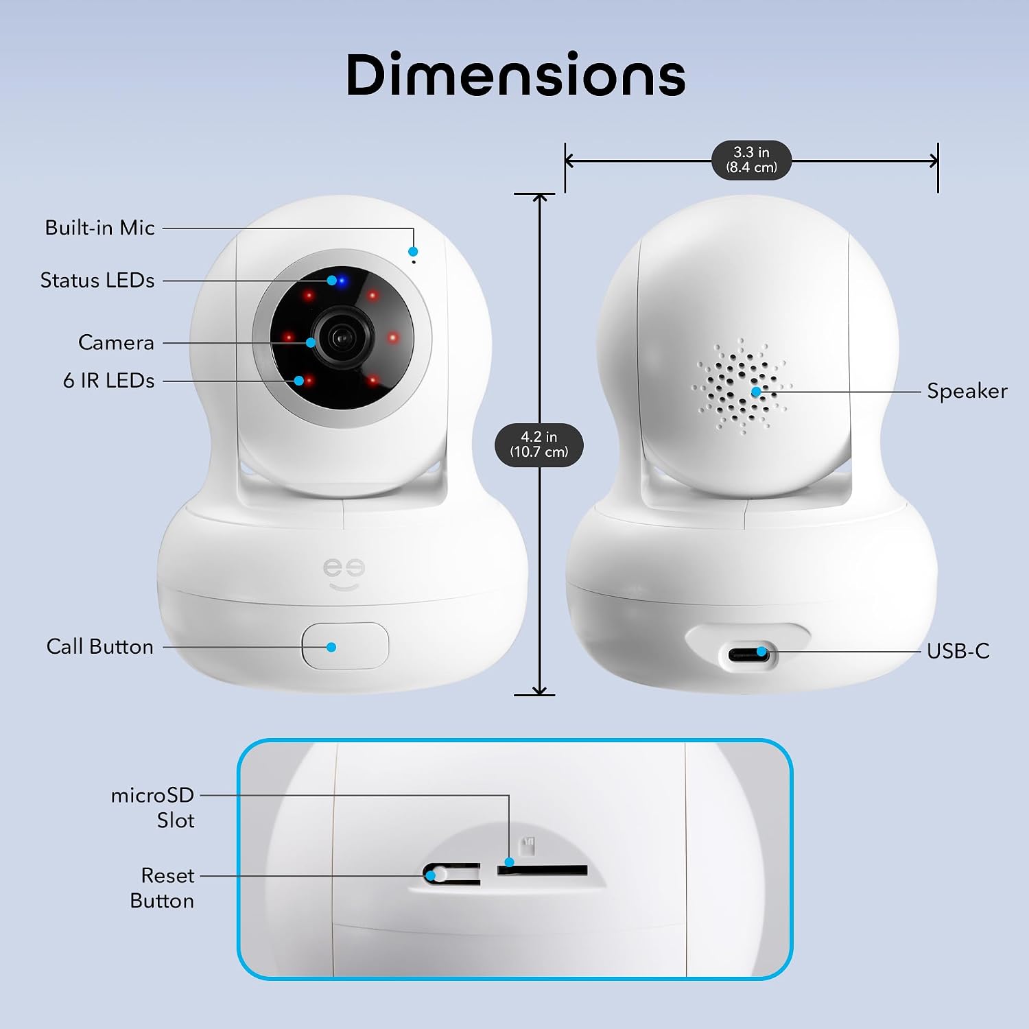 Geeni Sentinel Smart 2K Indoor Security Camera with Auto-Tracking – Dual-Band 2.4GHz & 5GHz WiFi, 2K HD Video, App & Voice Control, Motion Detection, White