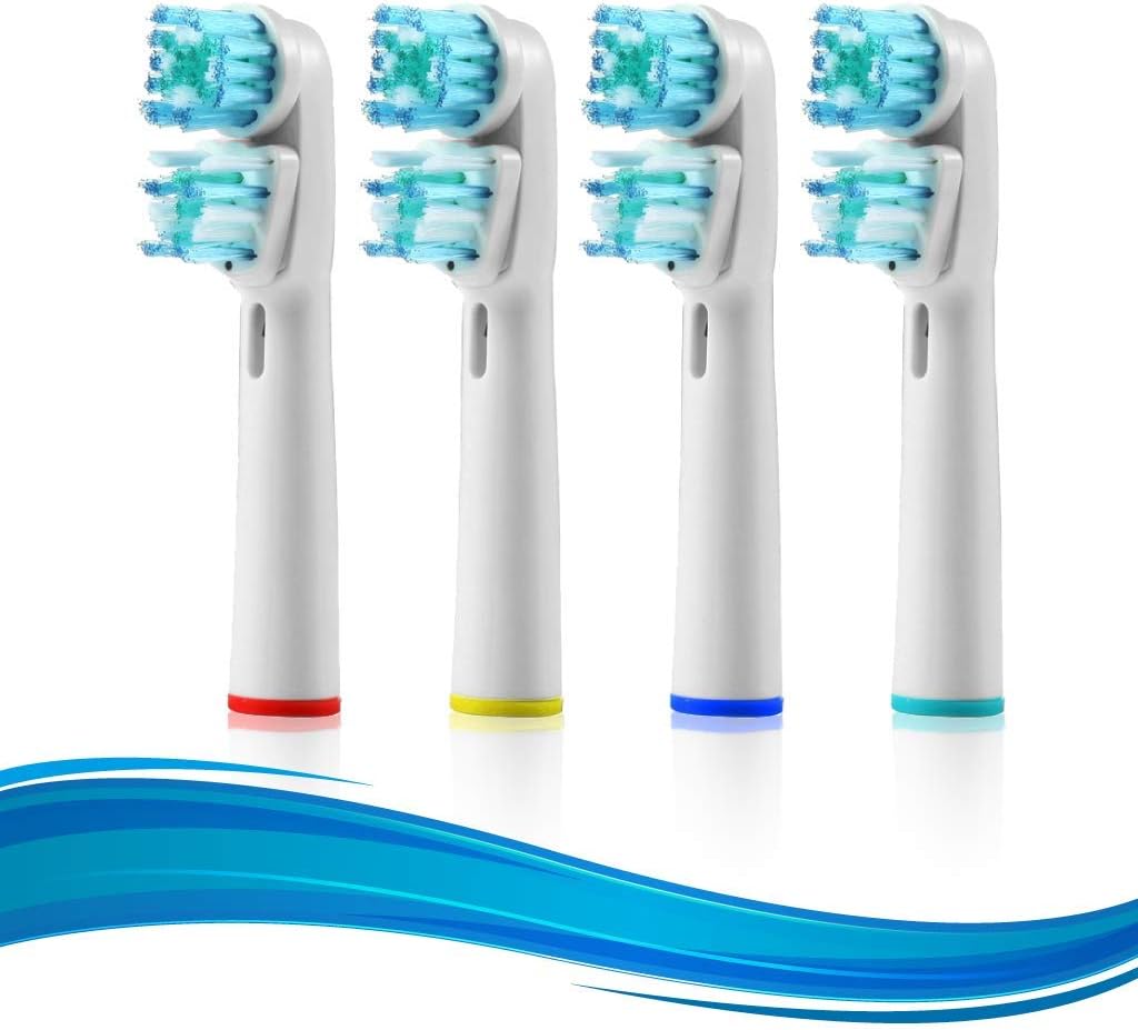 Replacement Brush Heads Compatible with Electric Brushes– Dual Clean - Pack of 4 Generic Electric Toothbrush Replacement Heads
