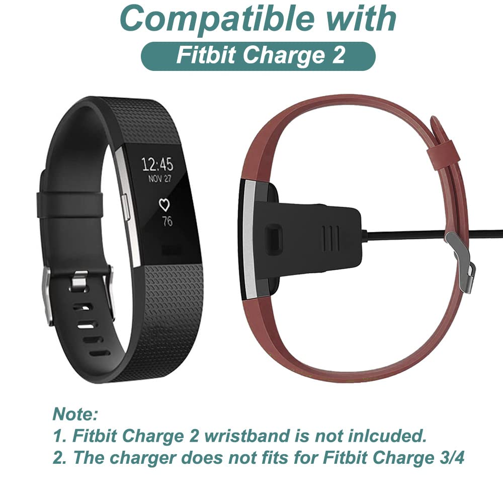 Kissmart Charger for Fitbit Charge 2 Fitness Activity Tracker (3.3ft/1m) | Replacement Charging Cable Cord for Fitbit Charge 2 Smart Wristband
