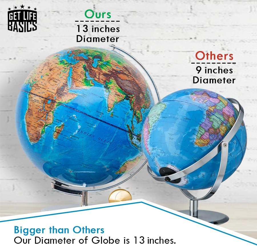 13” Illuminated Constellation World Globe for Kids & Adults