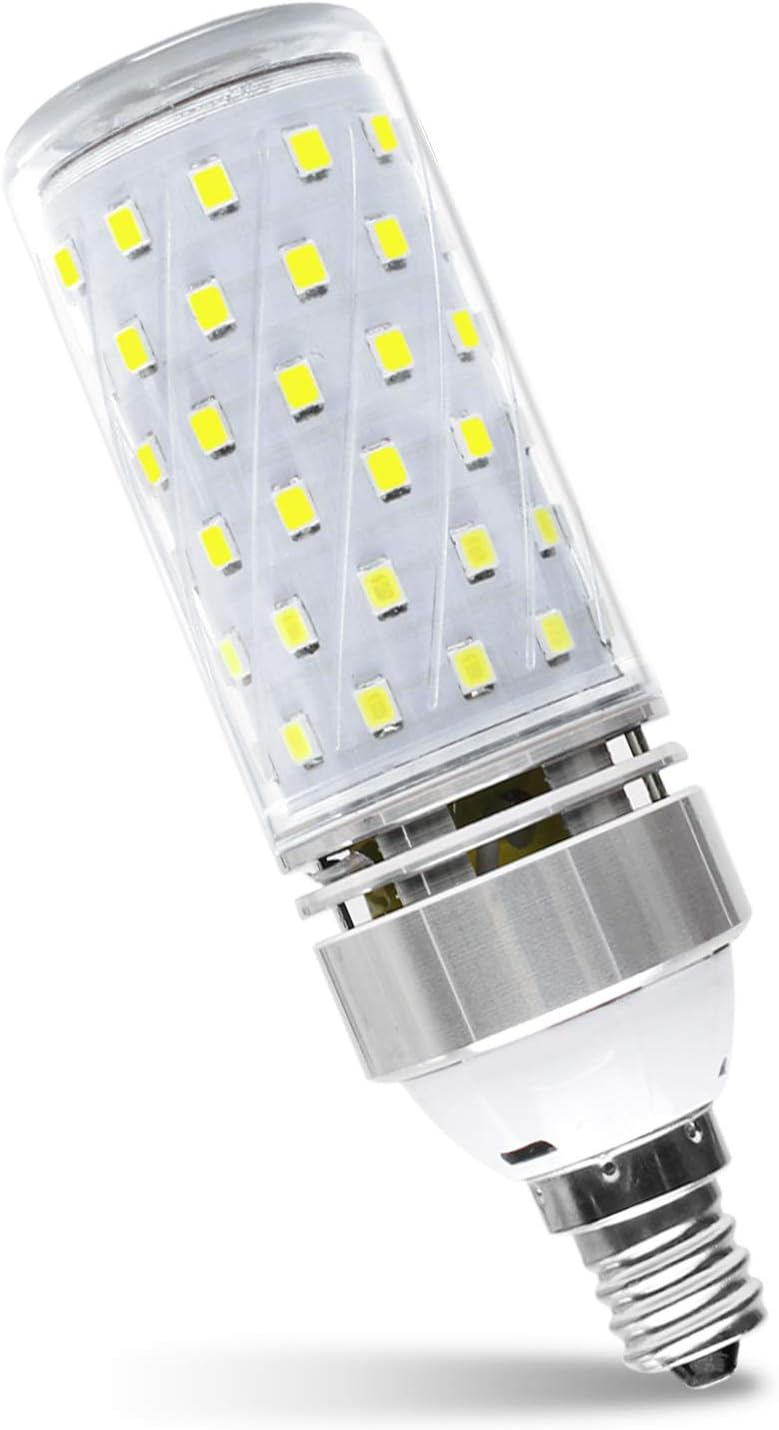 LEDLightsWorld Super Bright E12 LED Corn Bulbs, 16W 1500LM Bulbs, Daylight White 6000K Lights, CRI80+, 120W Incandescent Bulb Equivalent