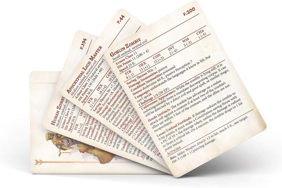 Dungeons and Dragons 5th Edition Deck of Cards – The Dreaded Accursed: Reference Deck 2 by Nord Games – 100 Cards - Games for Adults and Kids