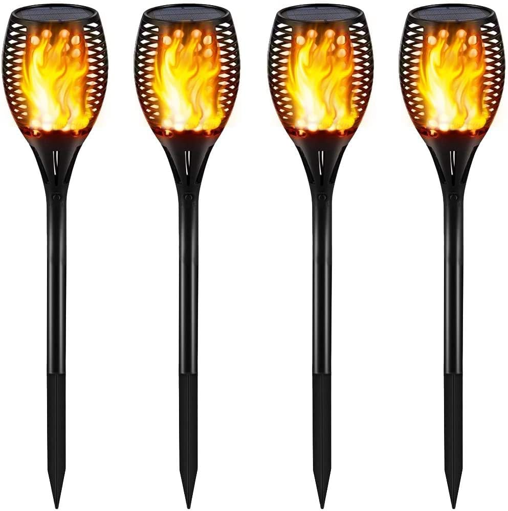 Gold Armour Solar Lights Outdoor - Flickering Flames Torch Lights Solar Light 42.9in Tall