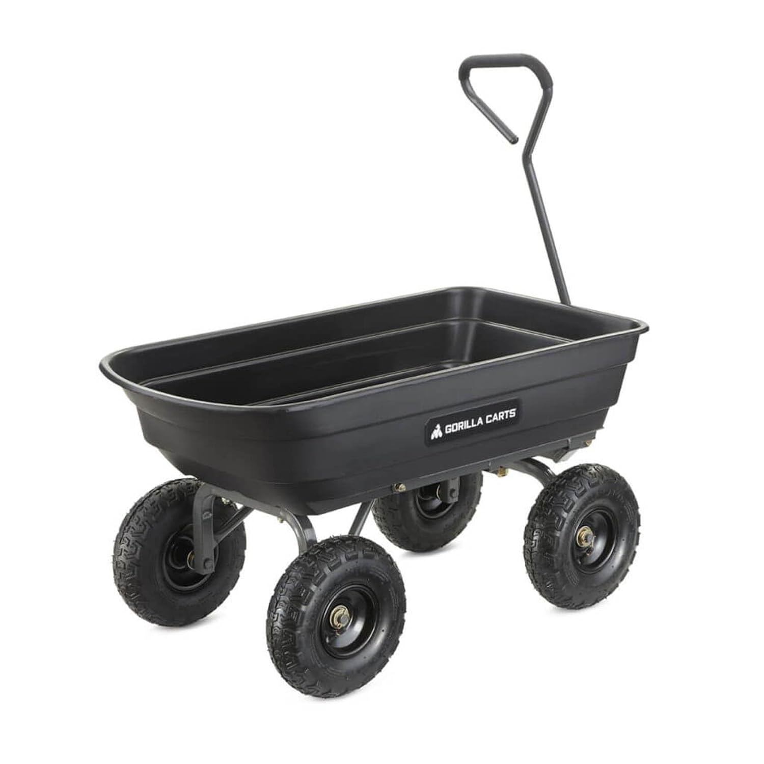 Gorilla Carts Poly Garden Dump Garden Cart with Easy to Assemble Steel Frame, Camping Wagon with Quick Release System, 1200 Pound Capacity, and 13 Inch Tires | 1,200-lb Capacity, 6 Cu Ft Tub Poly Dump Cart with Quick-Release Dump for Bigger Yard Cleanup…