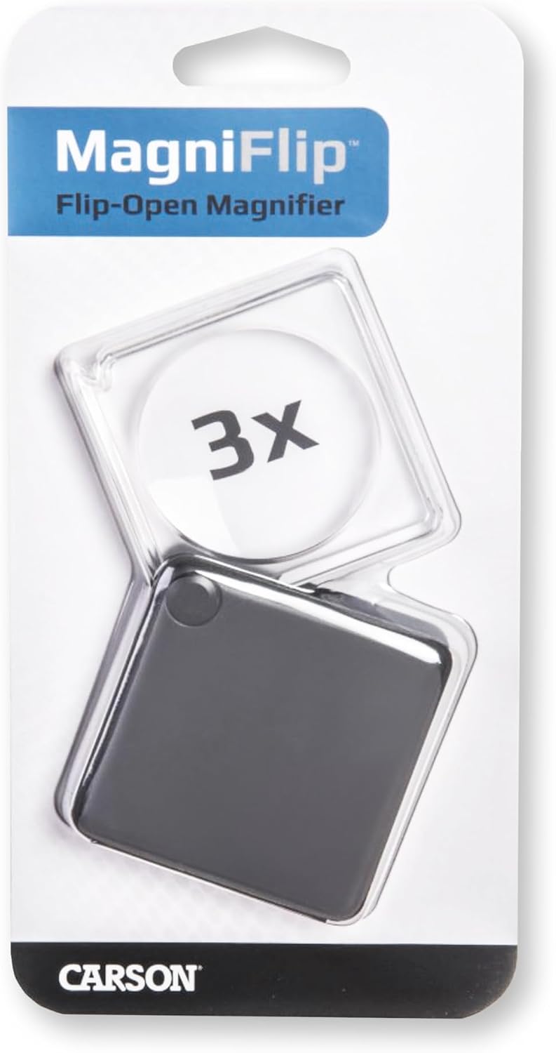 Carson Optical MagniFlip 3x Flip-Open Pocket Magnifier with Built-In Case (GN-33)