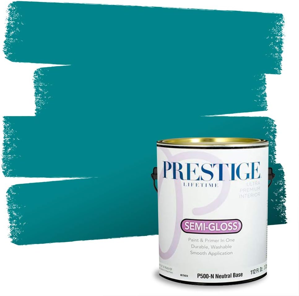 PRESTIGE Paints Exterior Paint and Primer In One, 1-Gallon, Satin, Comparable Match of Sherwin Williams* Blue Nile*