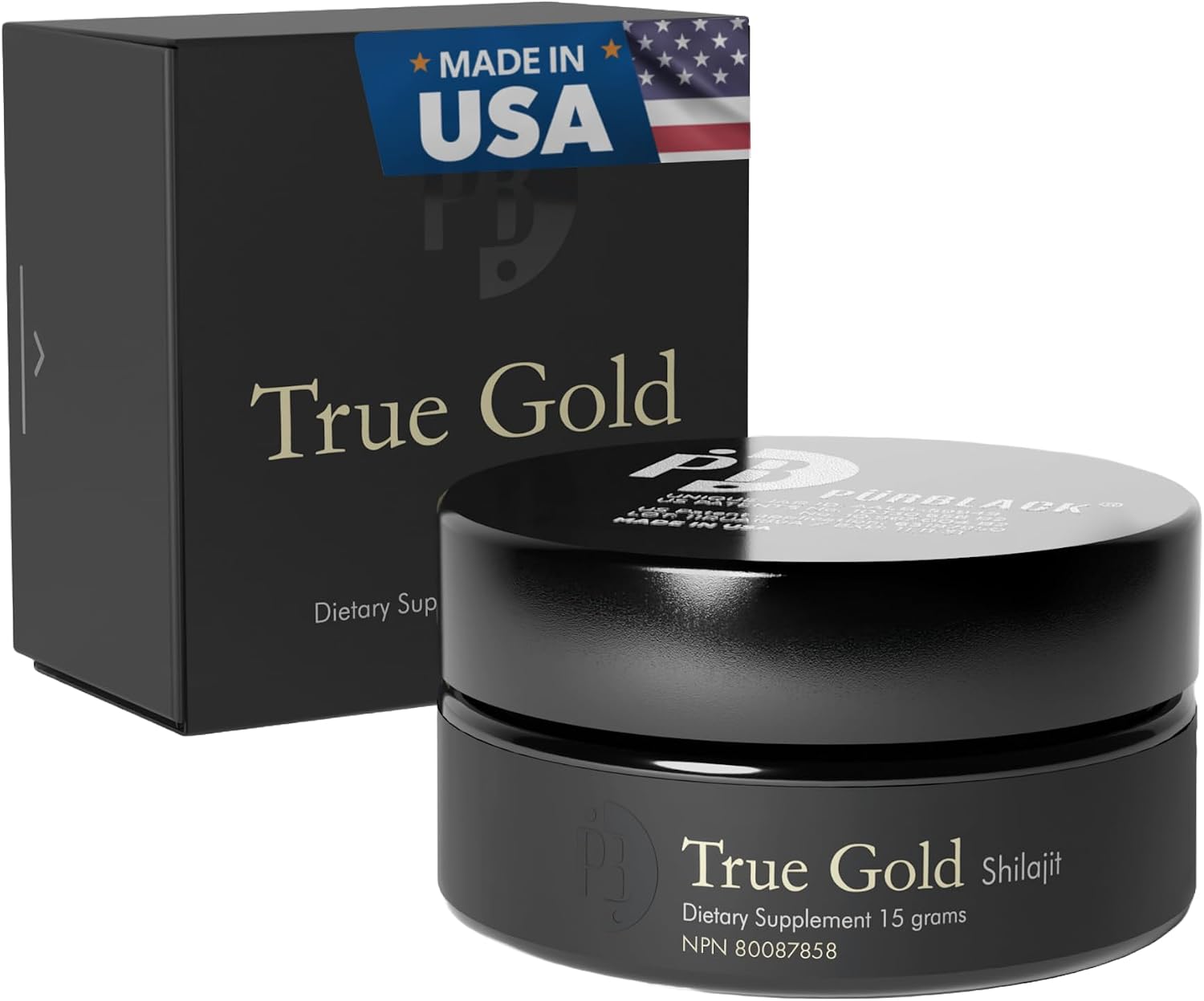 Purblack Pure Shilajit Resin, 85+ Trace Minerals, 60 Servings | Gold-Infused Himalayan Resin for Men&Women | Energy & Immunity Support, Made in USA