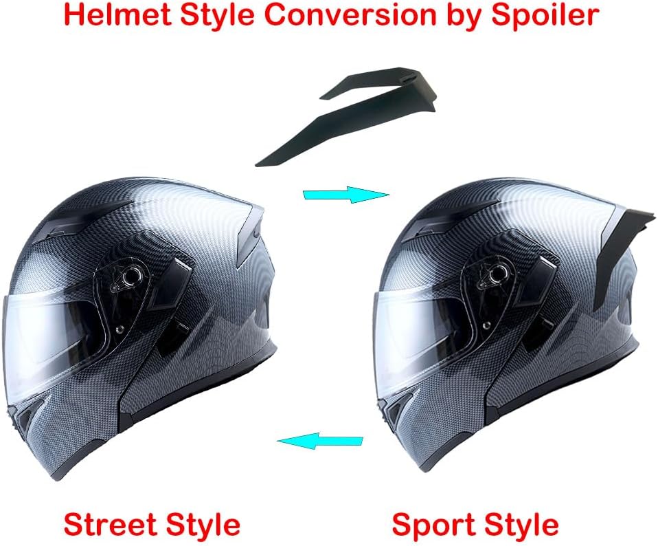 1Storm Motorcycle Modular Full Face Helmet Bike Flip up Dual Visor Sun Shield: HB89 Matt Black