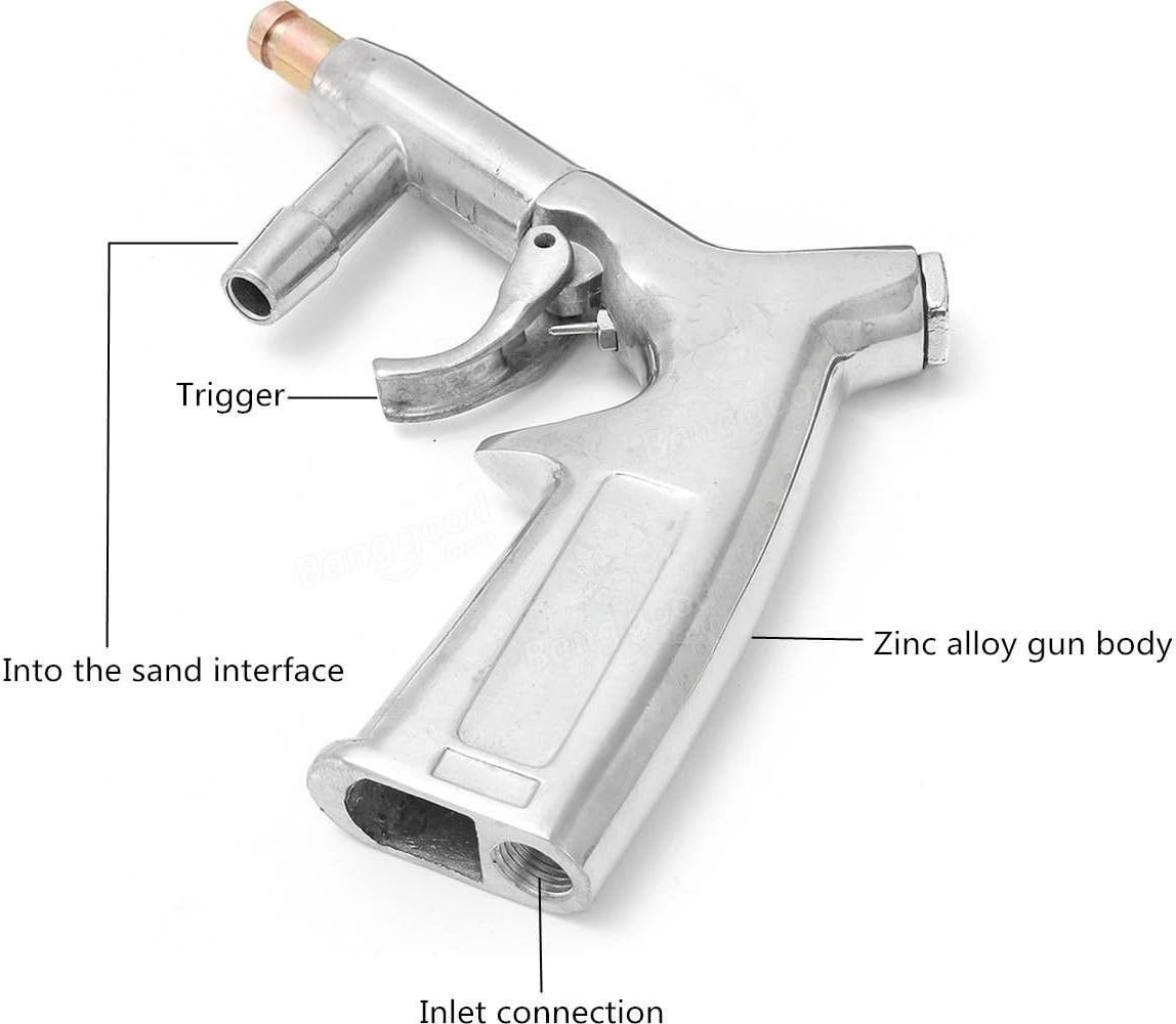 Sand Blaster Gun Kit,Sandblaster Gun for Sandblasting Cabinet Machine Abrasive Blaster with Ceramic Nozzle,Siphon Feed