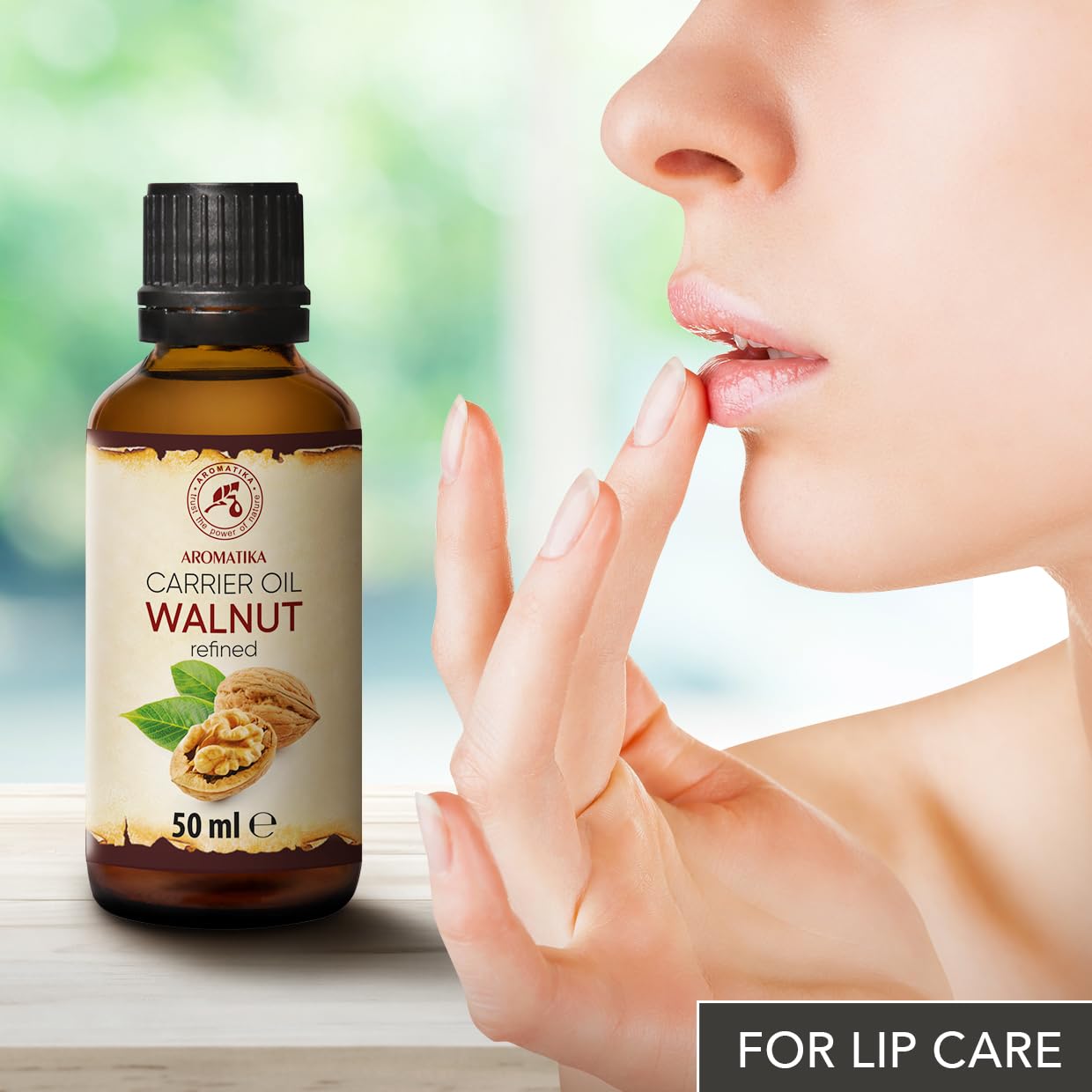 AROMATIKA Walnut Oil 1.7 Fl Oz (50ml) - Juglans Regia Seed Oil - USA - 100% Pure & Natural - Intensive for Face Care - Body - Hair - Skin - Nails - Hands - Good w/Essential Oil