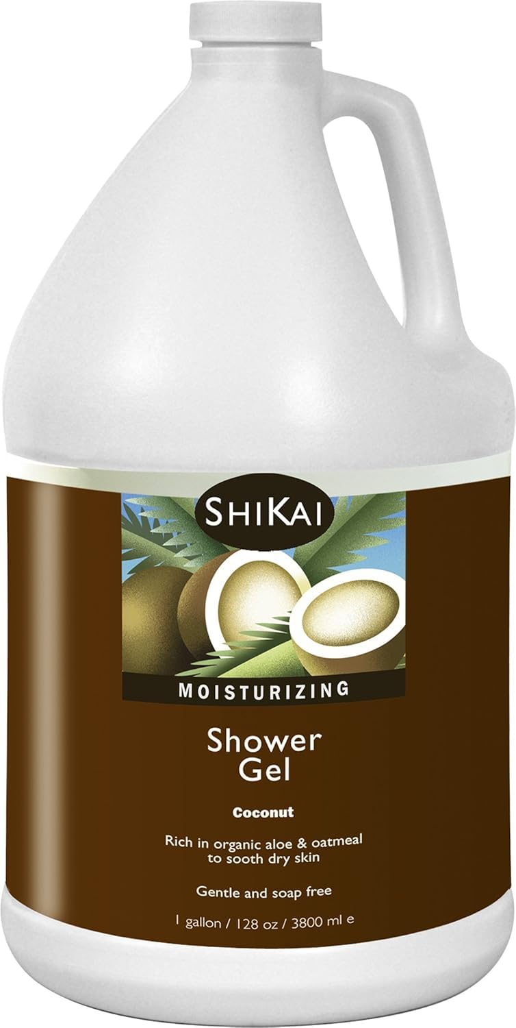 ShiKai Daily Moisturizing Shower Gel (Sandalwood, 12oz, Pack of 3) | Gentle Formula | Aloe Vera & Oatmeal for Soft, Healthy Skin | Dry Skin Relief