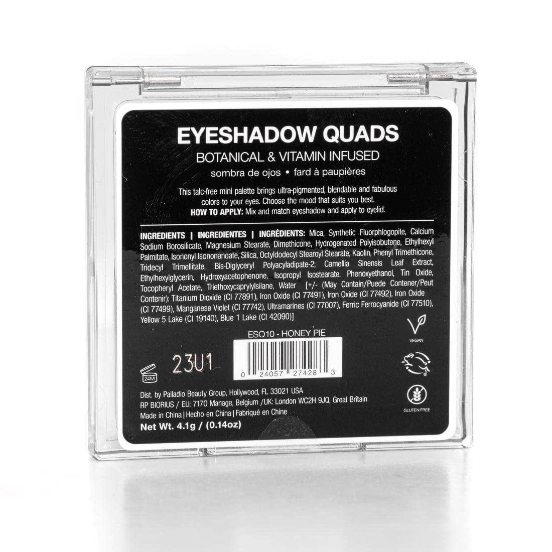 Palladio Eyeshadow Quads, Velvety Pigmented Blendable Matte, Metallic and Shimmer Finishes, Creamy Formula, Four Way Quad Eye Shadow Palette, Talc-Free (Ballerina)