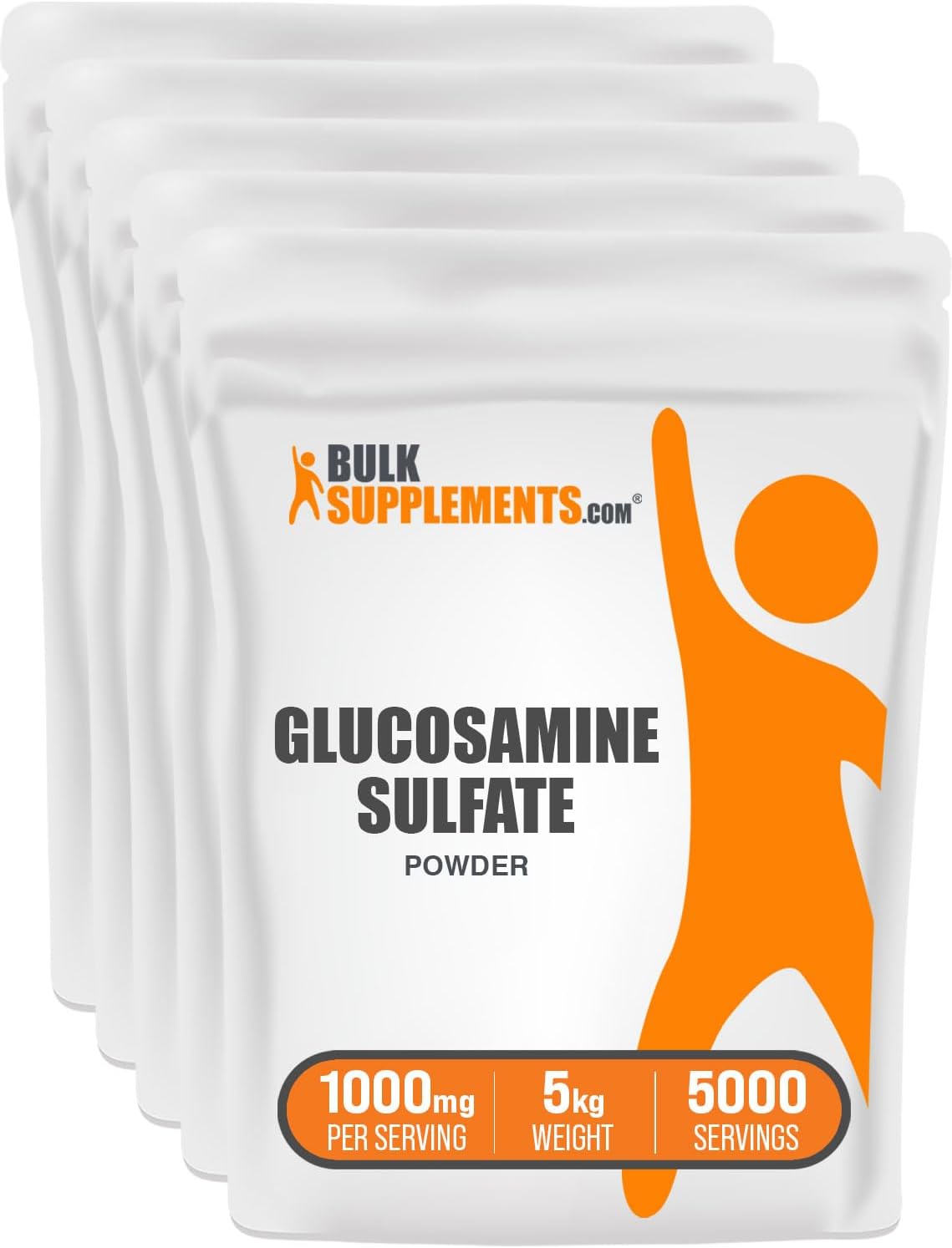 BulkSupplements.com Glucosamine Sulfate Powder - Glucosamine Supplement, Joint Support Supplement - Gluten Free, 1g per Serving, 1kg (2.2 lbs) (Pack of 1)