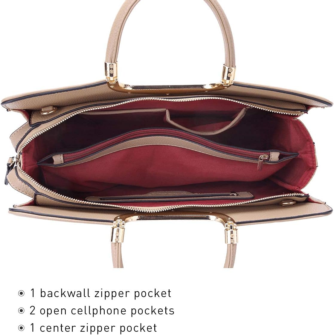 Womens Handbag Top Handle Shoulder Bag Tote Satchel Purse Work Bag with Matching Wallet