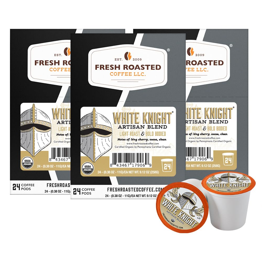 Fresh Roasted Coffee, Organic Colombian K-Cup Pods for Keurig Brewers, Medium Roast, USDA Organic, Kosher, 24 Count (Pack of 3)
