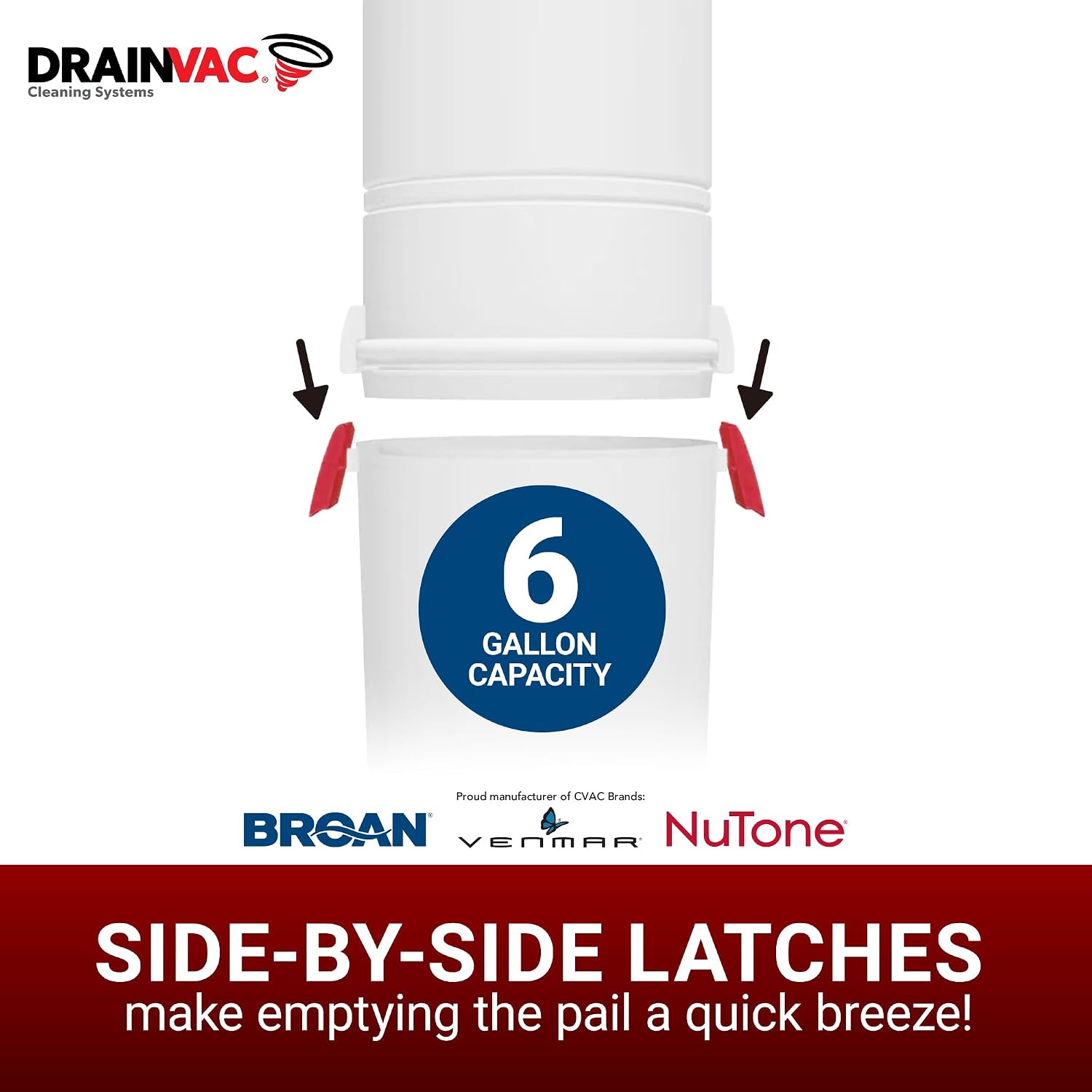 Drainvac Broan-nutone 550 Air watts Residential Central Vacuum System - Anti-Vibration, Powerful Suction