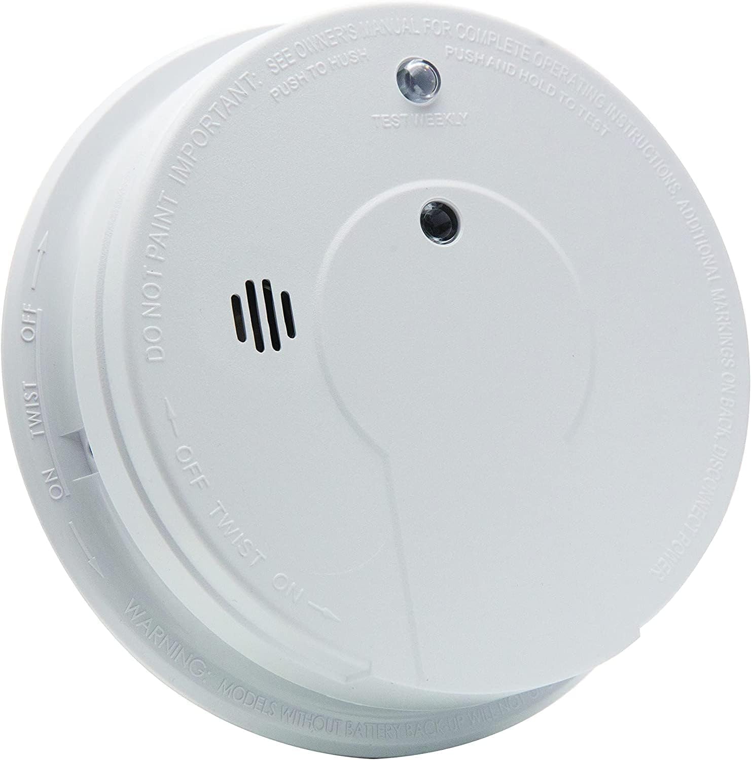 Kidde Smoke Detector, Hardwired Smoke Alarm with 9-Volt Battery Backup, Test-Reset Button, Interconnect Capability, 1 Count (Pack of 1), White