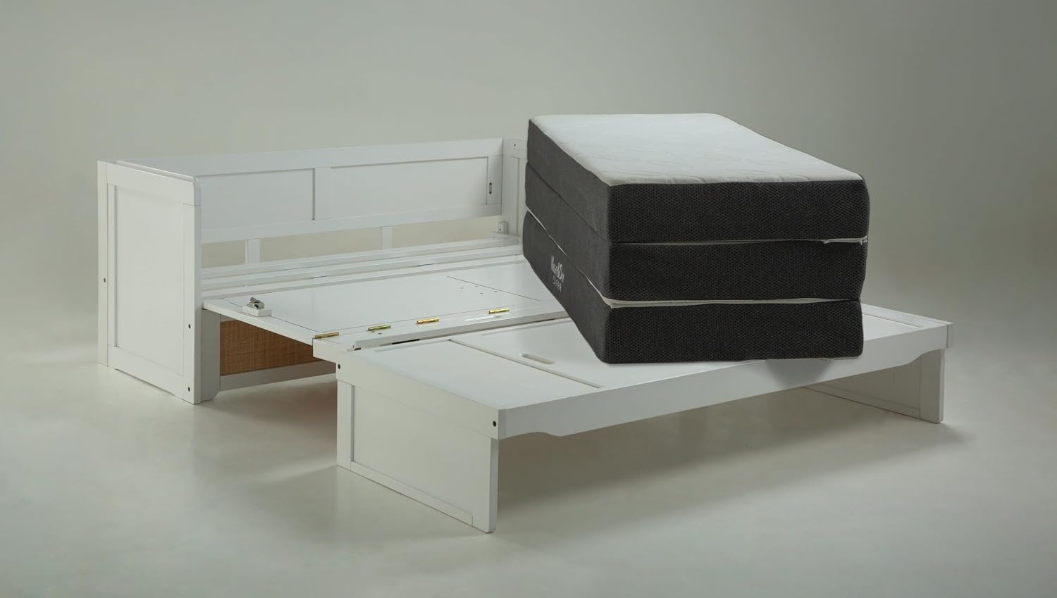 NIGHT & DAY Furniture Murphy Cube Cabinet Bed Pre-Assembled (Cherry, Queen) | Pre-Assembled
