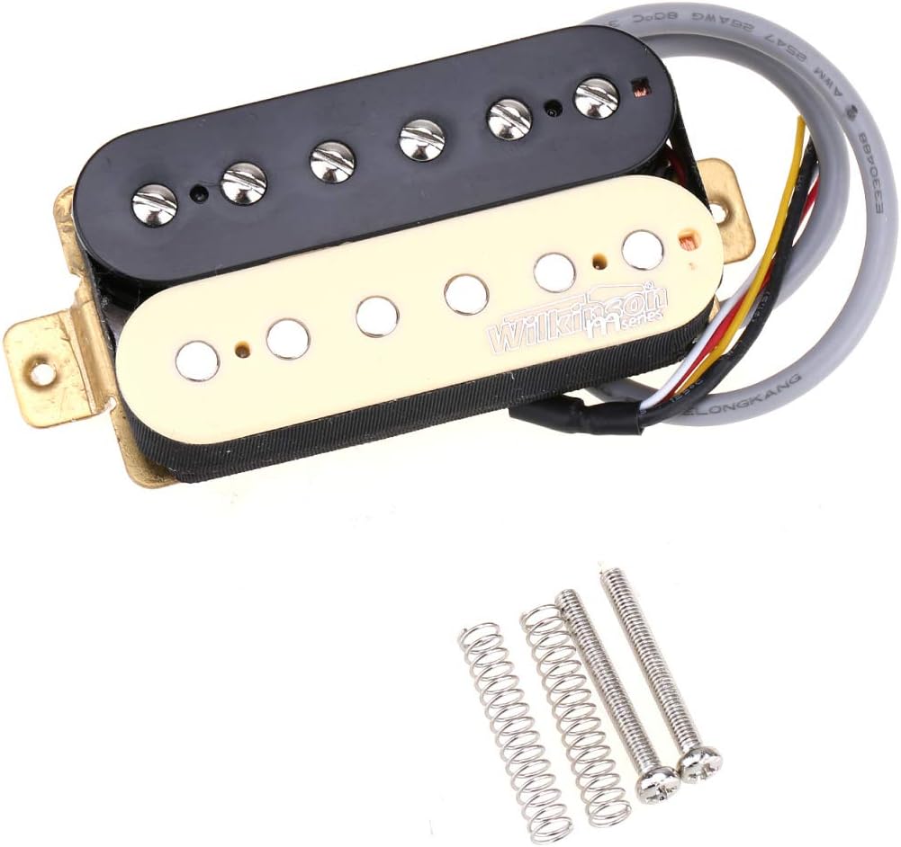 Wilkinson Vintage Tone Alnico 5 Overwound Open Style Humbucker Pickups Set for Electric Guitar, Zebra