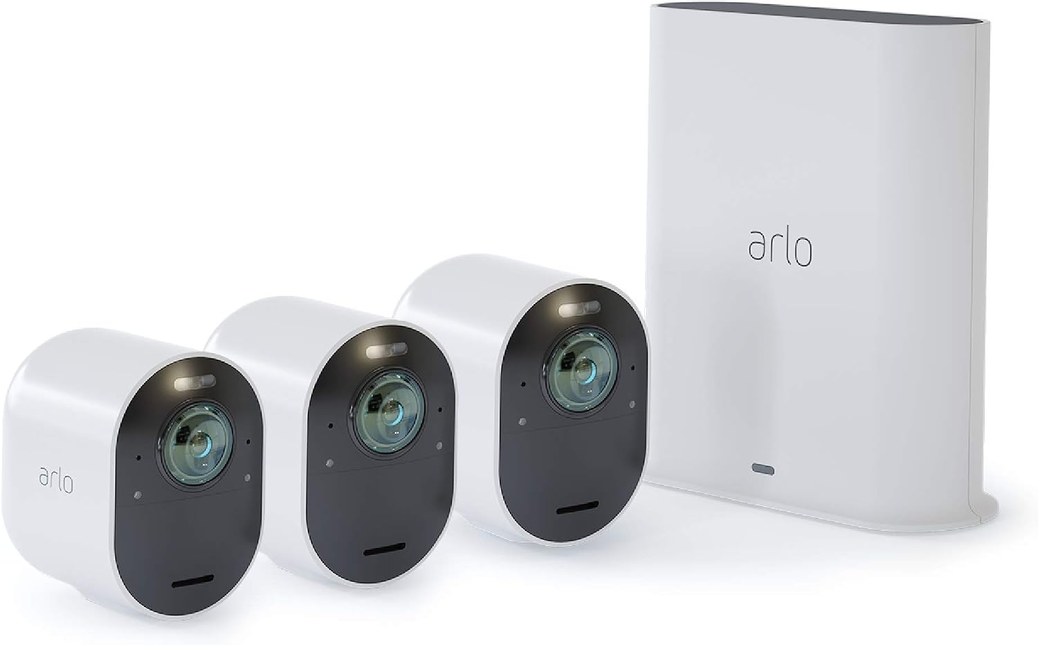 Arlo Ultra - 4K UHD Wire-Free Security 3 Camera System | Indoor/Outdoor with Color Night Vision, 180° View, 2-Way Audio, Spotlight