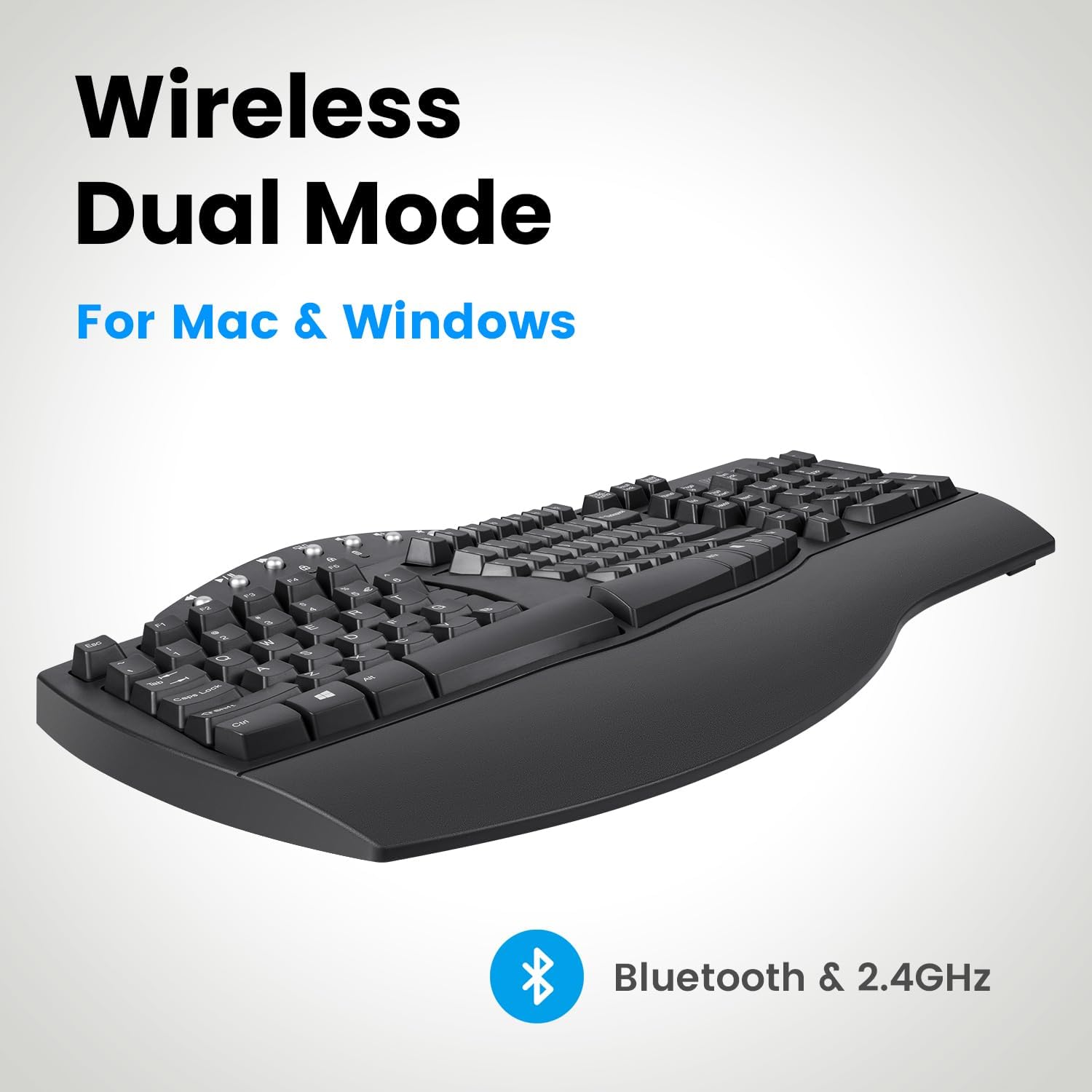 Perixx PERIBOARD-512B Wired Ergonomic Keyboard - Split Keyboard, Wrist Rest, Natural Typing - Wired USB Connectivity - US English - Black
