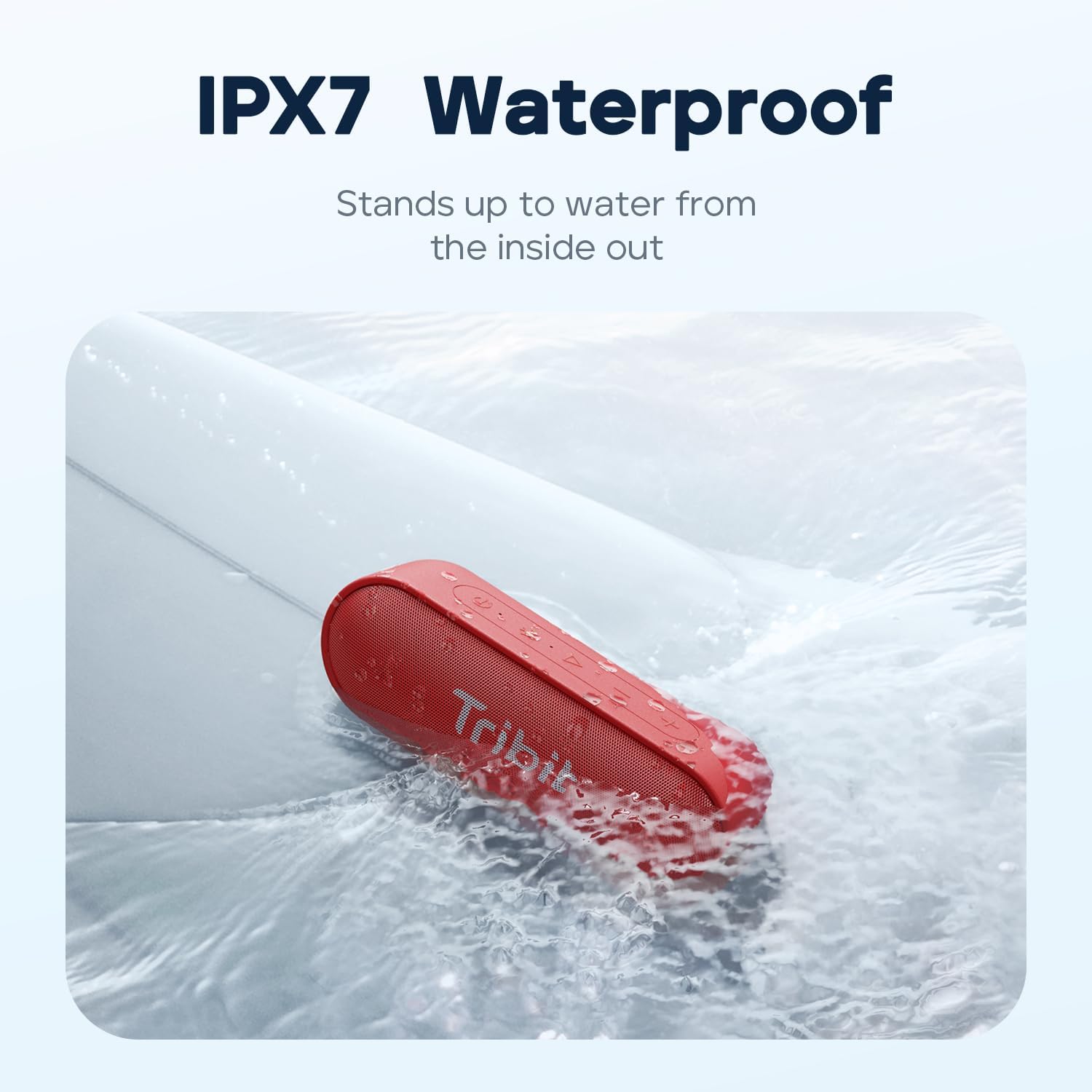 Tribit XSound Go Portable Bluetooth Speaker, 16W, 24H Playtime, Black | IPX7 Waterproof, Custom EQ, XBass, BT5.3, Wireless, Loud Sound, TWS Pairing, Type-C, Outdoor, Home, Travel, Beach, Shower