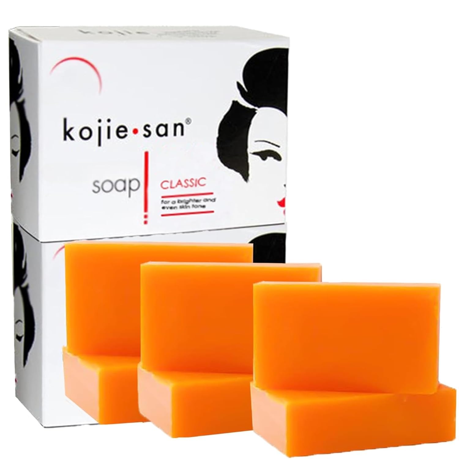 Kojie San Skin and Body Brightening Soap - Original Kojic Acid, Dark Spot Remover Bar Soap with Glycerin & Tea Tree Oil - 65g x 2 Bars