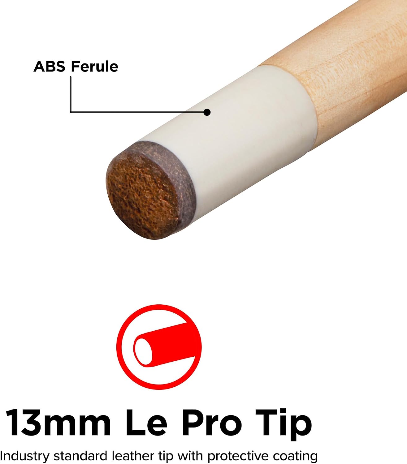 Viper 48-Inch 18-Ounce Commercial House 1 Piece Canadian Maple Billiard Pool Cue with 13mm Le Pro Leather Tip, Brown