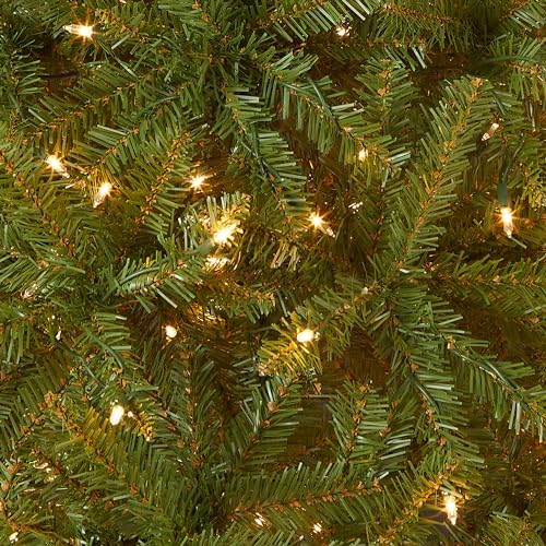 National Tree Company 7ft Pre-Lit Dunhill Fir Artificial Christmas Tree | 700 Clear Lights, 2,144 Tips, Includes Stand, Green