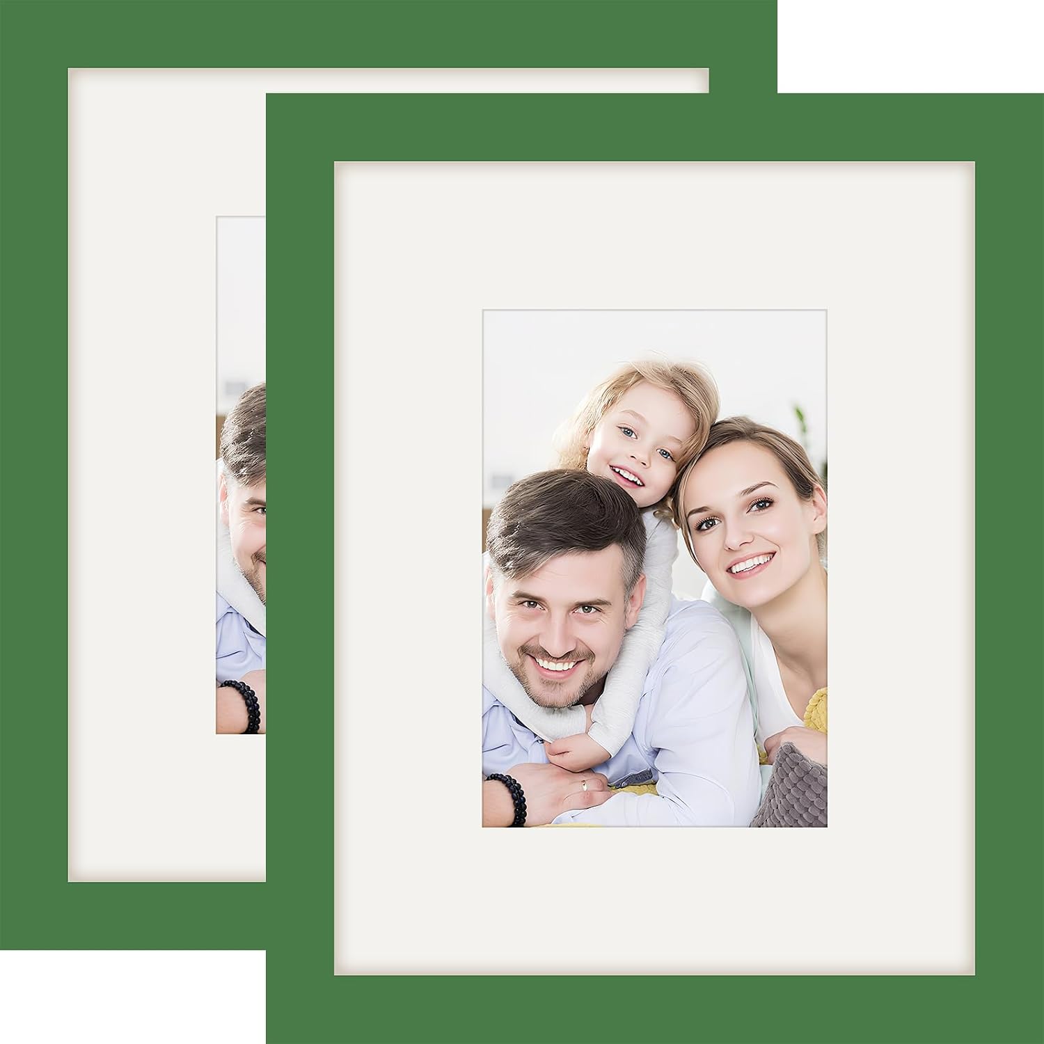 Picture Frames 8x8 2 Pack Made of Solid Wood Black for Wall Mounting and Tabletop Display